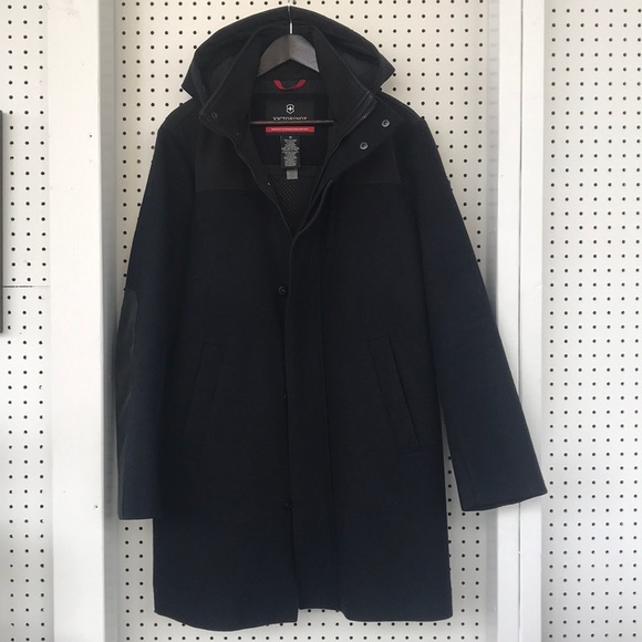 Victorinox Jackets & Coats Victorinox Swiss Army Black Wool Nylon